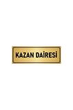 Metal Yönlendirme Levhası, Departman Kapı Isimliği Kazan Dairesi 10x20 Cm Altın Renk