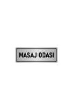 Metal Yönlendirme Levhası, Departman Kapı Isimliği Masaj Odası 5x20 Cm Gümüş Renk