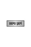 Metal Yönlendirme Levhası, Departman Kapı Isimliği Depo Şefi 5x20 Cm Gümüş Renk