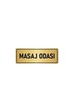 Metal Yönlendirme Levhası, Departman Kapı Isimliği Masaj Odası 5x20 Cm Altın Renk