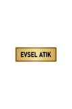 Metal Yönlendirme Levhası, Departman Kapı Isimliği Evsel Atık 5x20 Cm Altın Renk