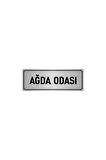 Metal Yönlendirme Levhası, Departman Kapı Isimliği Ağda Odası 5x20 Cm Gümüş Renk