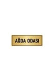 Metal Yönlendirme Levhası, Departman Kapı Isimliği Ağda Odası 5x20 Cm Altın Renk