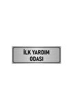 Metal Yönlendirme Levhası, Departman Kapı Isimliği Ilk Yardım Odası 5x20 Cm Gümüş Renk