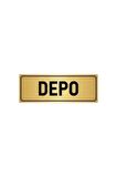 Metal Yönlendirme Levhası, Departman Kapı Isimliği Depo 5x20 Cm Altın Renk