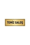 Metal Yönlendirme Levhası, Departman Kapı Isimliği Temiz Galoş 10x20 Cm Altın Renk