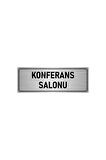 Metal Yönlendirme Levhası, Departman Kapı Isimliği Konferans Salonu 7x20 Cm Gümüş Renk
