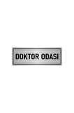 Metal Yönlendirme Levhası, Departman Kapı Isimliği Doktor Odası 7x20 Cm Gümüş Renk