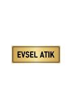 Metal Yönlendirme Levhası, Departman Kapı Isimliği Evsel Atık 7x20 Cm Altın Renk