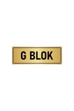 Metal Yönlendirme Levhası, Departman Kapı Isimliği G Blok 7x20 Cm Altın Renk