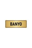 Metal Yönlendirme Levhası, Departman Kapı Isimliği Banyo 10x20 Cm Altın Renk