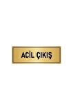 Metal Yönlendirme Levhası, Departman Kapı Isimliği Acil Çıkış 5x20 Cm Altın Renk