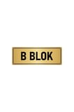 Metal Yönlendirme Levhası, Departman Kapı Isimliği B Blok 5x20 Cm Altın Renk