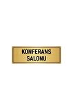 Metal Yönlendirme Levhası, Departman Kapı Isimliği Konferans Salonu 5x20 Cm Altın Renk