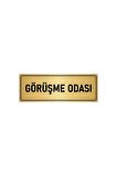 Metal Yönlendirme Levhası, Departman Kapı Isimliği Görüşme Odası 5x20 Cm Altın Renk