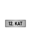Metal Yönlendirme Levhası, Departman Kapı Isimliği 12. Kat 5x20 Cm Gümüş Renk