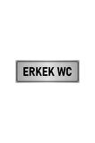 Metal Yönlendirme Levhası, Departman Kapı Isimliği Erkek Wc 5x20 Cm Gümüş Renk