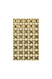Metal Kapı Masa Dolap Numara Levhası 4x4cm Altın Renk 40 Adet (1…40)