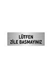 Metal Yönlendirme Levhası, Departman Kapı Isimliği Lütfen Zile Basmayınız 5x20 Cm Gümüş Renk
