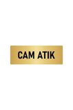 Metal Yönlendirme Levhası, Departman Kapı Isimliği Cam Atık 7x20 Cm Altın Renk