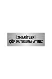 Metal Yönlendirme Levhası, Departman Kapı Isimliği Izmaritleri Çöp 5x20 Cm Gümüş Renk