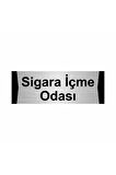 Sigara Içme Odası 7x20cm Gümüş Renk Metal Yönlendirme Levhası