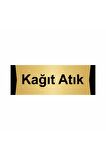Kağıt Atık 5x20cm Altın Renk Metal Yönlendirme Levhası