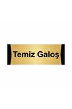 Temiz Galoş 5x20cm Altın Renk Metal Yönlendirme Levhası