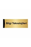 Bilgi Teknolojileri 10x20cm Altın Renk Metal Yönlendirme Levhası