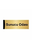 Dinlenme Odası 5x20cm Altın Renk Metal Yönlendirme Levhası