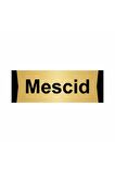 Mescid 5x20cm Altın Renk Metal Yönlendirme Levhası