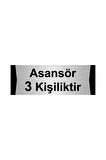Asansör 3 Kişiliktir 5x20cm Gümüş Renk Metal Yönlendirme Levhası