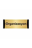 Organizasyon 10x20cm Altın Renk Metal Yönlendirme Levhası