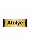Atölye 7x20cm Altın Renk Metal Yönlendirme Levhası