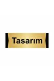 Tasarım 5x20cm Altın Renk Metal Yönlendirme Levhası