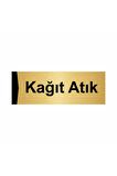 Kağıt Atık 5x20cm Altın Renk Metal Yönlendirme Levhası