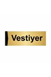 Vestiyer 5x20cm Altın Renk Metal Yönlendirme Levhası