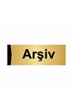 Arşiv 5x20cm Altın Renk Metal Yönlendirme Levhası