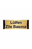 Lütfen Zile Basınız 7x20cm Altın Renk Metal Yönlendirme Levhası