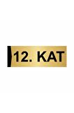 12.kat 7x20cm Altın Renk Metal Yönlendirme Levhası
