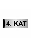 4.kat 5x20cm Gümüş Renk Metal Yönlendirme Levhası