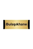 Bulaşıkhane 5x20cm Altın Renk Metal Yönlendirme Levhası