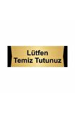 Lütfen Temiz Tutunuz 10x20cm Altın Renk Metal Yönlendirme Levhası