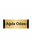 Ağda Odası 5x20cm Altın Renk Metal Yönlendirme Levhası