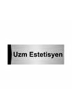 Uzm Estetisyen 10x20cm Gümüş Renk Metal Yönlendirme Levhası