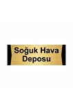 Soğuk Hava Deposu 10x20cm Altın Renk Metal Yönlendirme Levhası