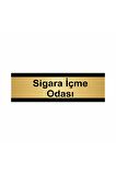 Sigara Içme Odası 7x20cm Altın Renk Metal Yönlendirme Levhası