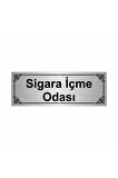 Sigara Içme Odası 7x20cm Gümüş Renk Metal Yönlendirme Levhası