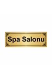 Spa Salonu 7x20cm Altın Renk Metal Yönlendirme Levhası