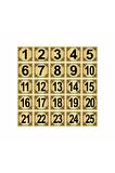 Metal Kapı,masa,dolap Numarası 20x20cm 25 Adet (1..25) Altın Renk Metal